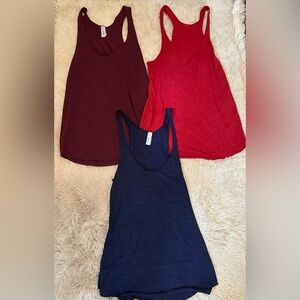 American Apparel Red, Maroon and Navy Racerback Tank Tops